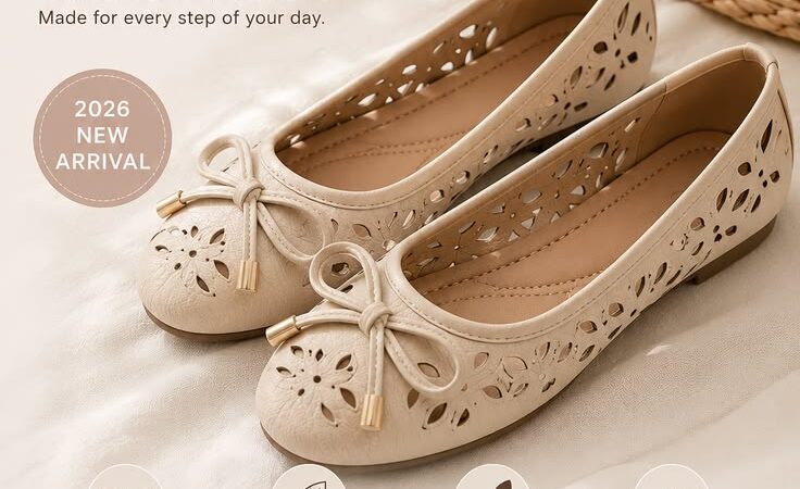 French Retro Bow Ballet Flats for Women | Breathable Round Toe Summer Shoes