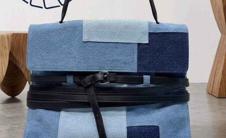 Title: Trendy Color Block Denim Handbag 💙