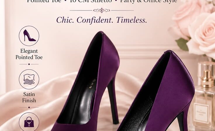 Purple Satin Stiletto Heels | Elegant Pointed-Toe Pumps