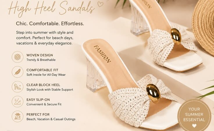 ✨ Summer Woven High Heel Sandals | Elegant Slip-On Beach Vacation Shoes