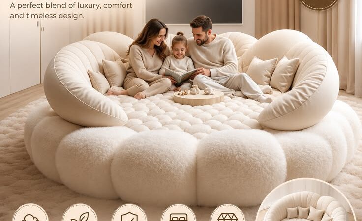 🛏️ Luxury Round Soft Bed Frame | Modern European King Size Bedroom Furniture ✨