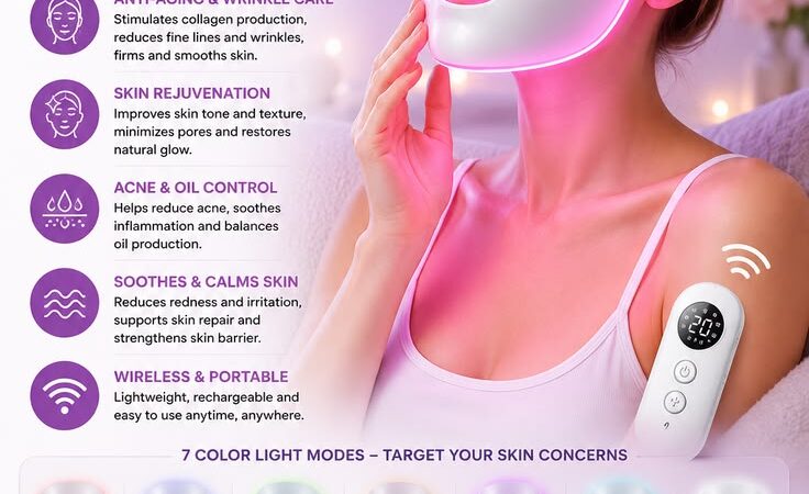 ✨ Wireless 7-Color LED Face Mask | Anti-Aging & Skin Rejuvenation – 52% OFF