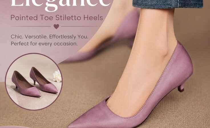Women’s Pointed Toe Stiletto Heels | Elegant Low Heel Pumps for Work, Party & Wedding