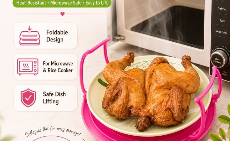 Collapsible Microwave Steamer Tray Kitchen Gadget