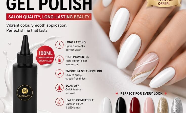 MSHARE 100ML UV LED Nail Gel Polish | Long-Lasting Soak Off Gel Polish – 22% OFF