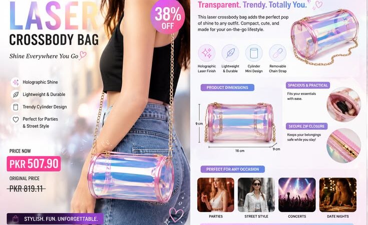 ✨ Shine wherever you go with this trendy Transparent Laser Crossbow