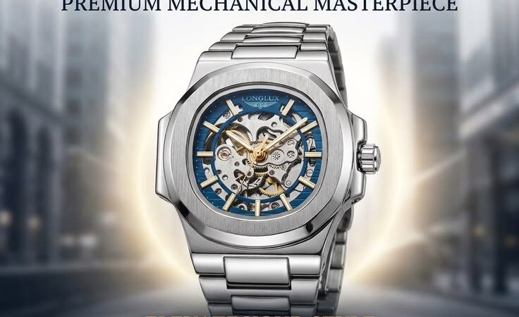 LONGLUX Men’s Luxury Skeleton Watch ⌚ Affordable Mechanical Style