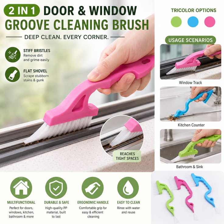 2-in-1 Door & Window Groove Cleaning Brush