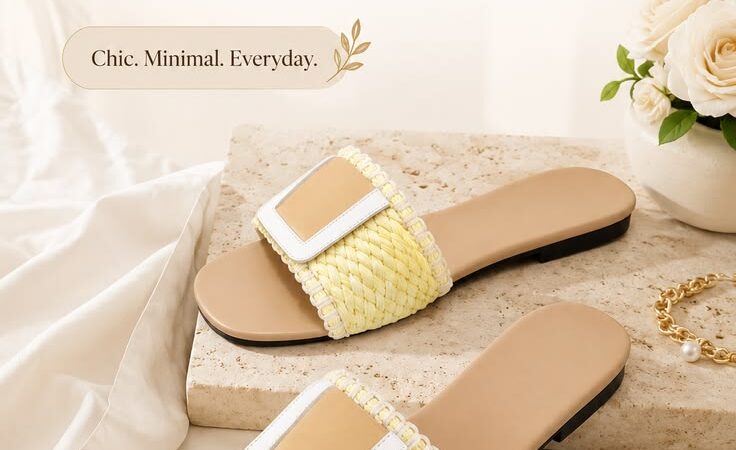Luxury Women’s Flat Slide Sandals | Chic Everyday Comfort