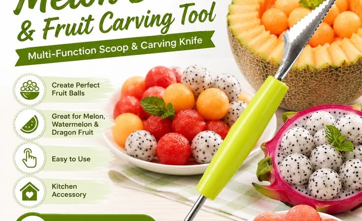 2-in-1 Melon Baller & Fruit Carving Tool