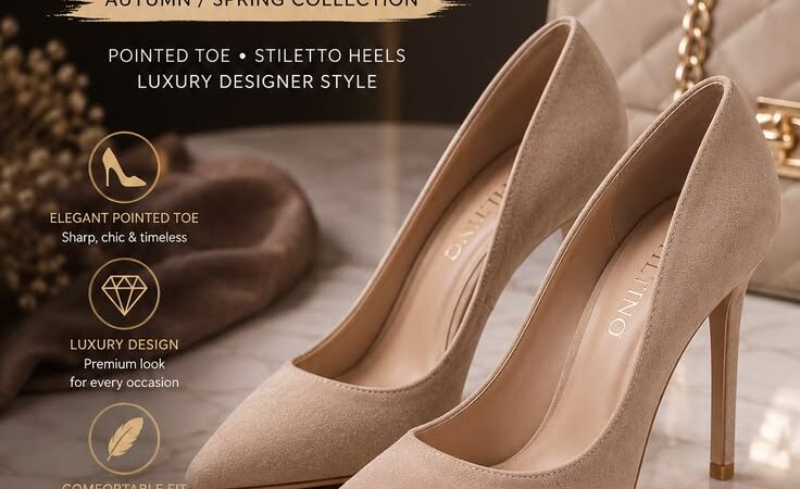 HLTINO Luxury Suede Pumps | Pointed Toe Stiletto High Heels for Women 👠✨