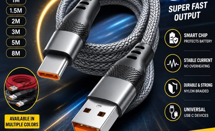 5A Super Fast USB Type-C Charging Cable – 50% Off