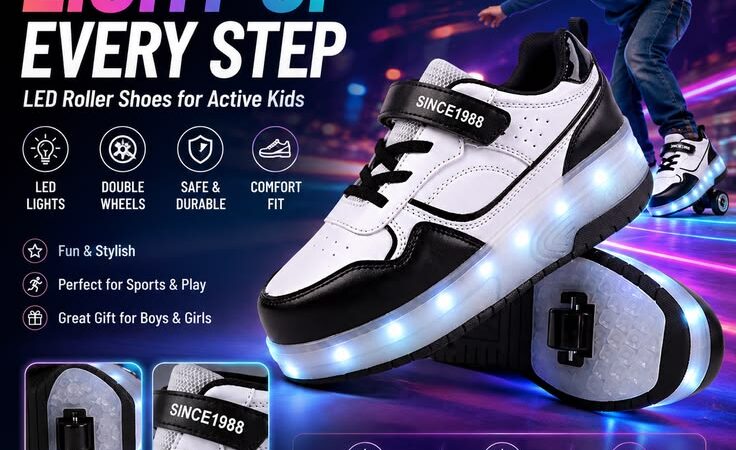 Kids LED Roller Skate Shoes | Light-Up Double Wheel Sneakers for Boys & Girls