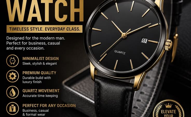⌚ Luxury Men’s Minimalist Quartz Watch – Elegant Business & Casual Timepiece