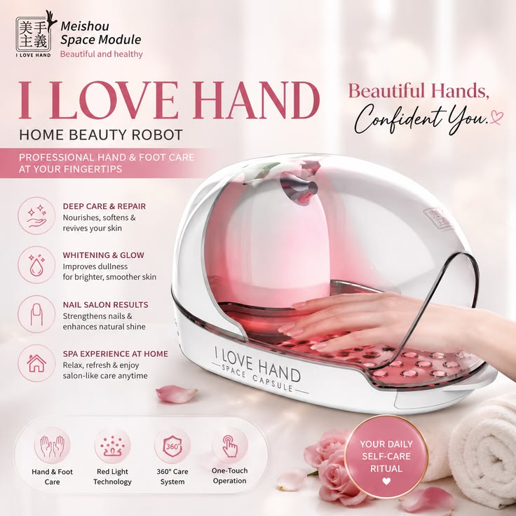 I LOVE HAND Home Beauty Robot | Hand & Foot Care Machine for Spa-Quality Skin & Nail Care