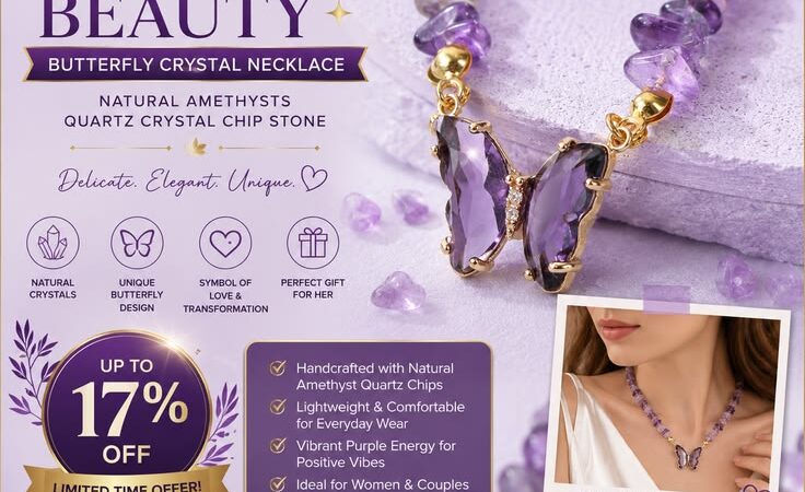 ✨ Add a touch of natural elegance to your style with this Trendy Butterfly Crystal Necklace.