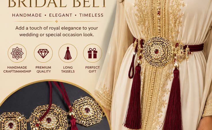 ✨ Neovisson Handmade Morocco Bridal Waist Belt | Arabic Wedding Tassel Chain for Women