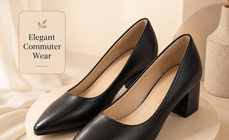 2025 Women’s Genuine Leather Low-Heel Pumps – Elegant Black Formal Shoes