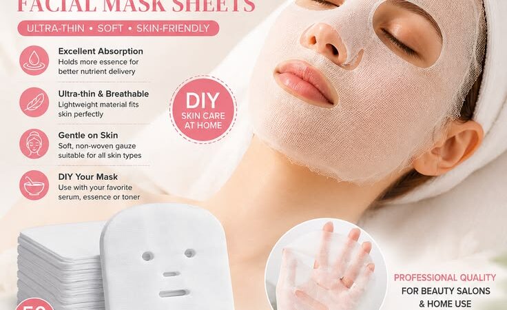 50PCS Disposable Facial Mask Sheets | Ultra-Thin DIY Gauze Face Masks for Skincare & Beauty Salon