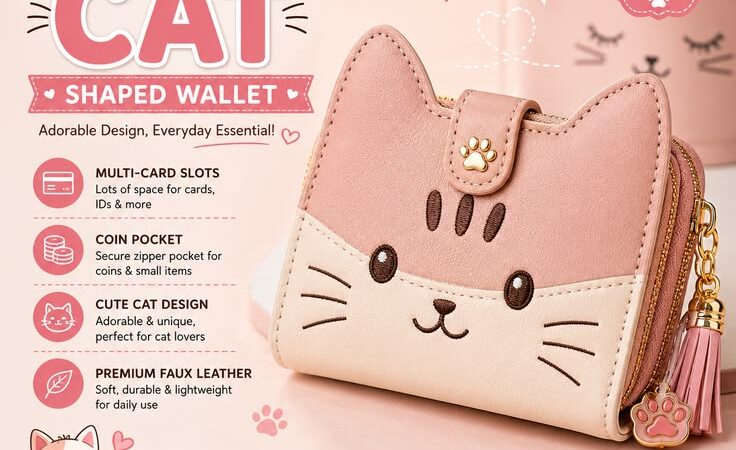 Cute Cartoon Cat Wallet for Women | Multi-Card Holder & Coin Purse