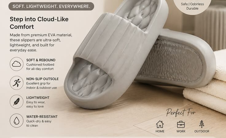 Minimalist EVA Slippers – Soft Lightweight Non-Slip Comfort Slides
