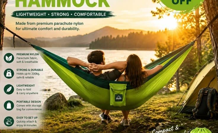 🌿 Portable Camping Hammock | Lightweight Nylon | 41% OFF
