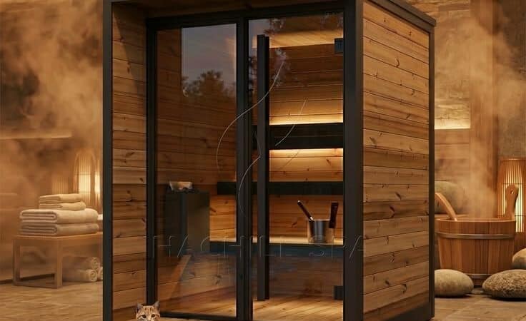Luxury 4-Person Outdoor Sauna with 9KW Heater