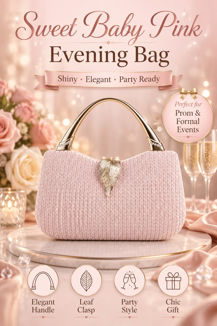 Sweet Baby Pink Evening Bag for Women ✨