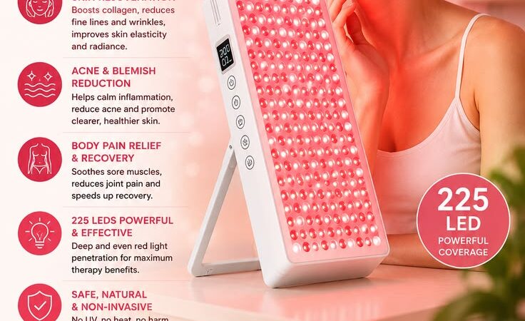 ✨ 225 LED Red Light Therapy Panel | Anti-Aging Skin Care & Pain Relief