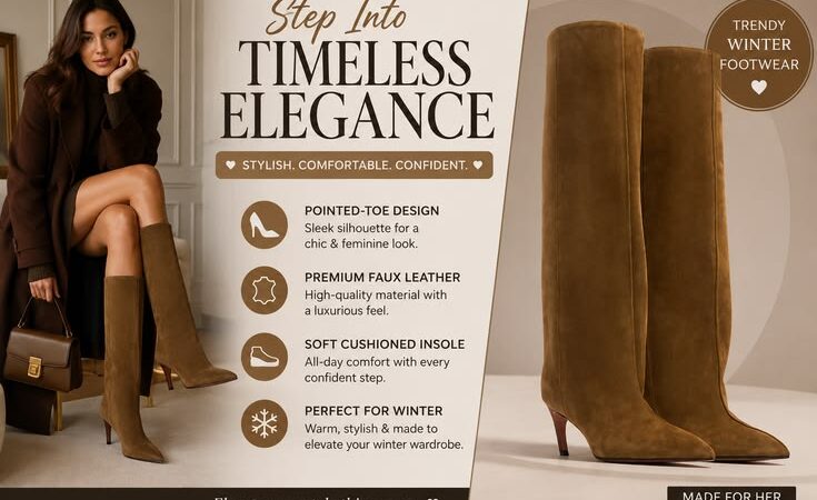 Elegant Pointed-Toe Stiletto Boots | Chic Winter Style