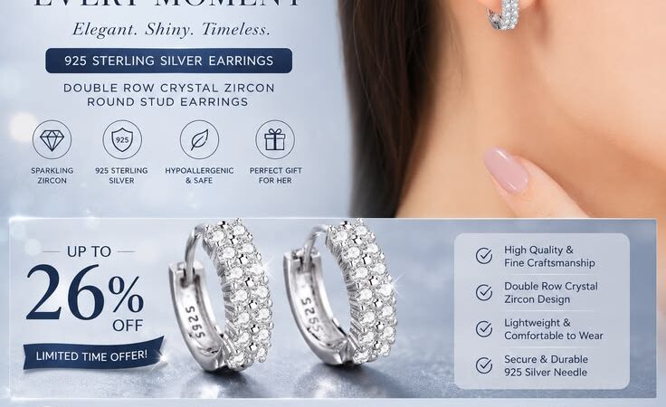✨ Add a touch of sparkle to every outfit with these URMYLADY 925 Sterling Silver Earrings.