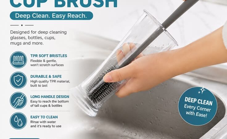 Long Handle TPR Cup & Bottle Cleaning Brush