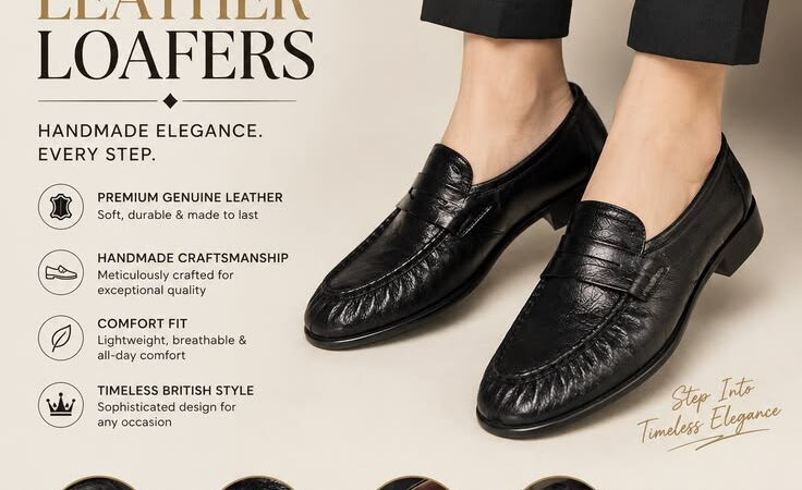 Luxury Women’s Genuine Leather Loafers | Handmade British Style Designer Casual Shoes