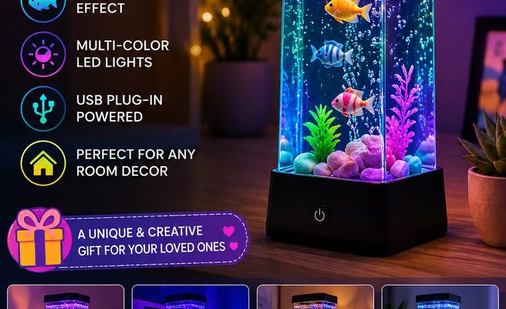 🐠 Simulated LED Multi-Color Bubble Fish Lamp | USB Atmosphere Night Light