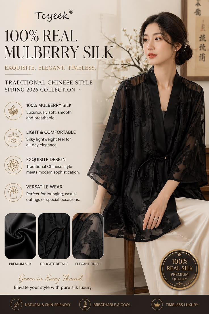 100% Real Mulberry Silk Women’s Top | Luxury Chinese Style Elegant Blouse 2026