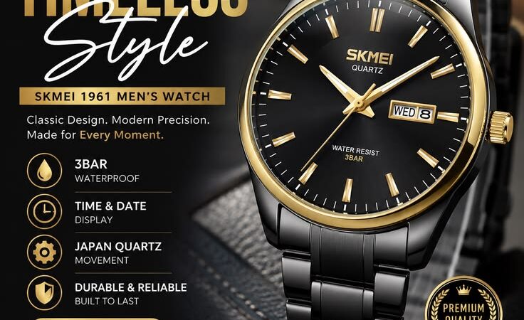 ⌚ SKMEI Men’s Luxury Quartz Watch 1961 – Waterproof & Stylish