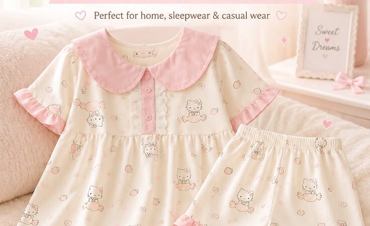 Sweet Hello Kitty Summer Pajama Set for Women | Cute Short-Sleeve Loungewear