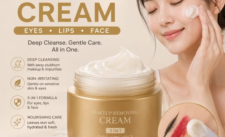 3-in-1 Makeup Removing Cream for Eyes, Lips & Face