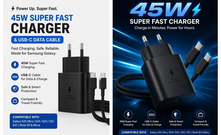⚡ Power Up Faster with 45W Super Fast Charging