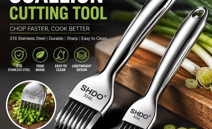 Scallion Cutting Tool – Premium 316 Stainless Steel Green Onion Cutter | Kitchen Gadget