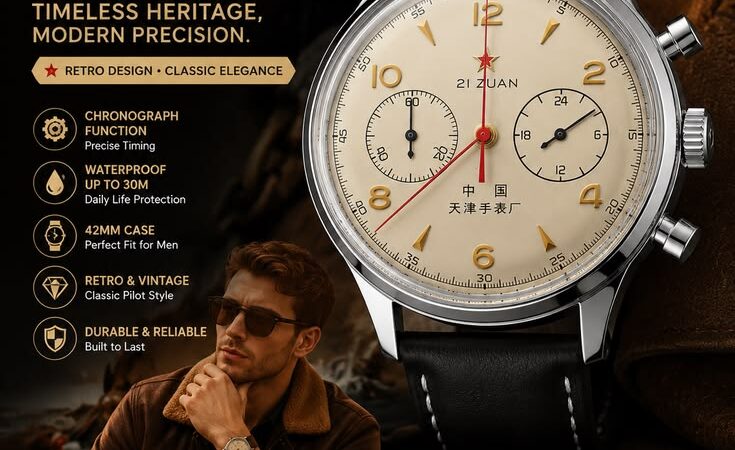 ⌚ 1963 Pilot Chronograph Men’s Vintage Watch – Timeless Classic Style ⌚