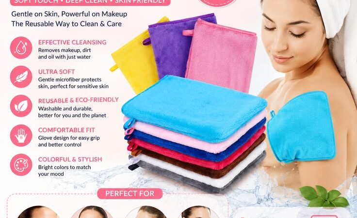 Reusable Microfiber Makeup Remover Glove | Soft Facial Cleansing Cloth for Skincare