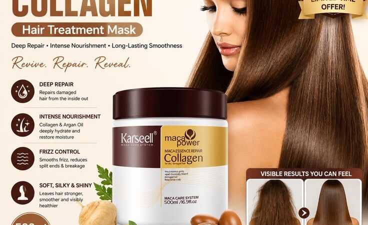 Karseell Collagen Hair Mask 500ml | Deep Repair Hair Treatment with Argan Oil – 19% OFF