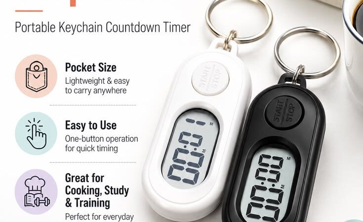 Mini Digital Stop Timer Keychain for Cooking & Training