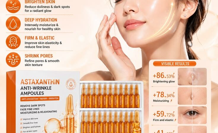Astaxanthin Anti-Wrinkle Facial Ampoules Set | Brightening & Hydrating Serum 28PCS – 51% OFF