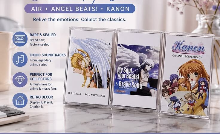 Rare Sealed Anime Soundtrack Cassette Tape Set – AIR, Angel Beats! & Kanon Retro Audio Collectible