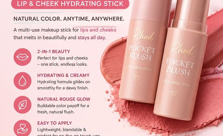 💄 Rhod Pocket Blush Stick | Hydrating Lip & Cheek Color – 30% OFF