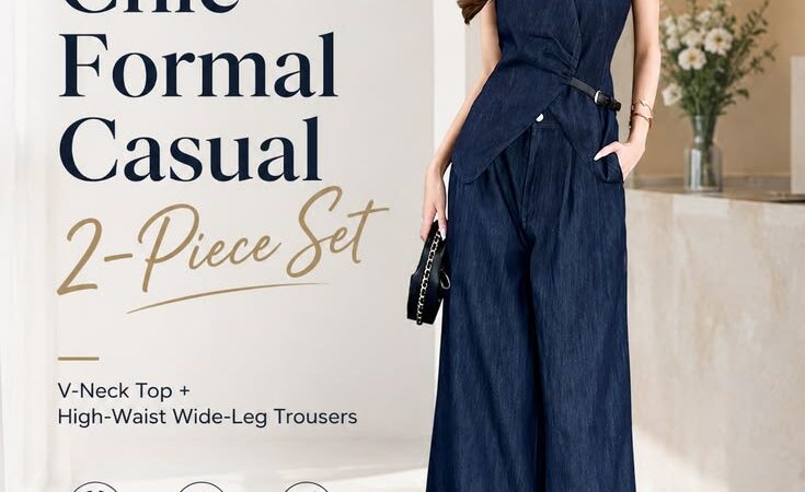 Chic Women’s Formal Casual 2-Piece Wide-Leg Outfit