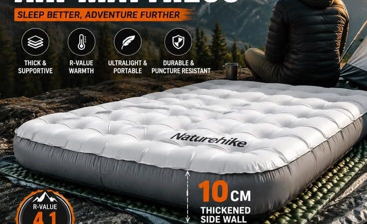 🏕️ Naturehike 10CM Thick Ultralight Camping Air Mattress | Insulated Winter Sleeping Pad for Hiking