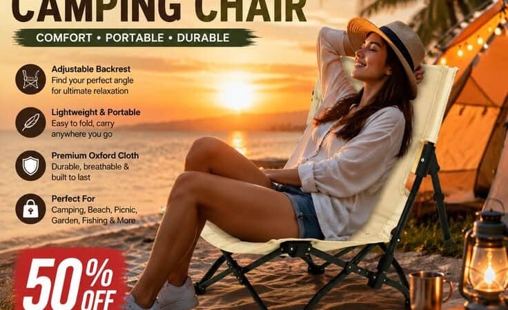 🏖️ Foldable Outdoor Camping Chair | 50% OFF